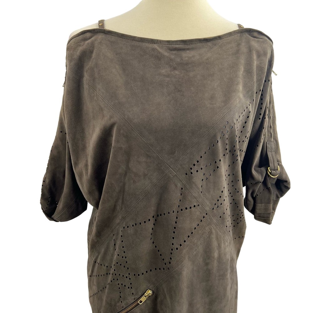 Whistles Leather Suede Zip‎ Detail Dress Size 6 (US)